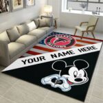 Atlanta Falcons & Mickey Personalized Area Rug, Living Room Carpet – Customized Floor Decor