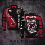 Atlanta Falcons Black And Red 3d Printed Unisex Bomber Jacket