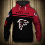 Atlanta Falcons Black Red Skull Pullover Hoodie V3