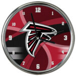 Atlanta Falcons Carbon Fiber Chrome Clock