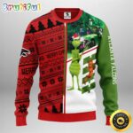 Atlanta Falcons Christmas Ugly Sweater Grinch And Scooby-Doo Show Your Team Spirit