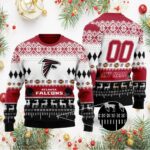 Atlanta Falcons Custom Name Number Gift For Fan Ugly Wool Sweater Chri