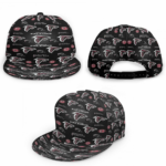 Atlanta Falcons Logo Helmet2 3D Flat Brim Baseball Cap Snapback Hat