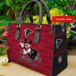 Atlanta Falcons Mickey Women Custom Name Leather Hand Bag M1