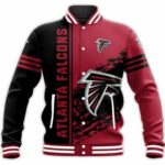 Atlanta Falcons Red Black Baseball Jacket