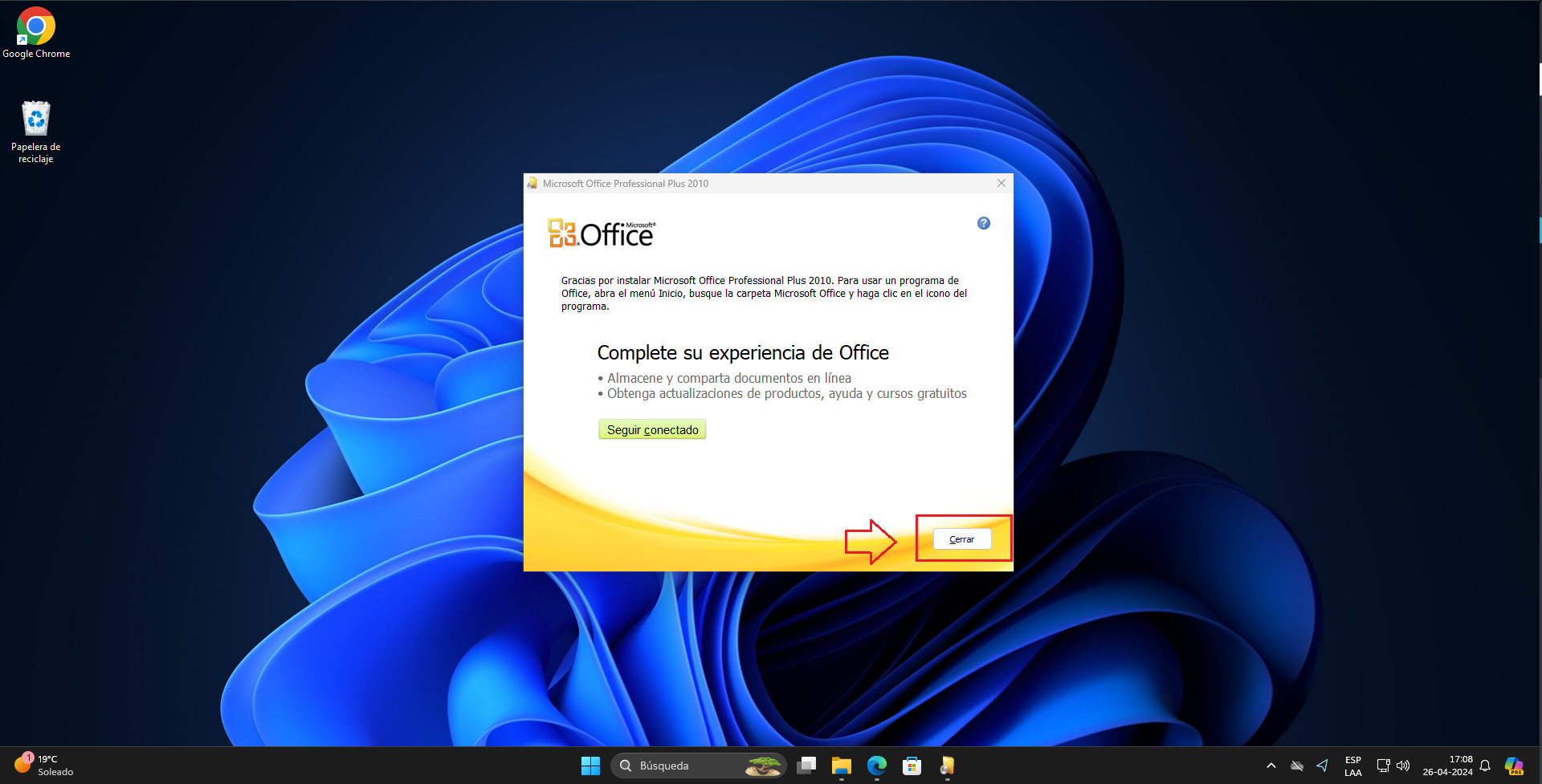 Instalación finalizada