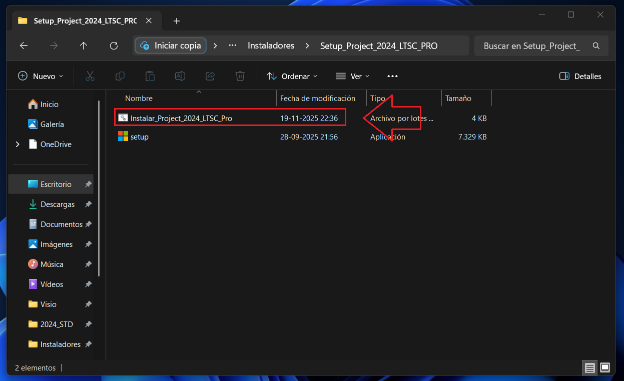 Ejecutar instalador de Visio 2021 LTSC Pro