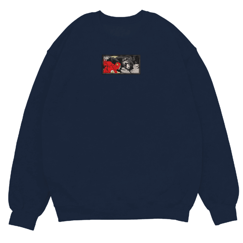 Flash vs Gorilla Embroiderd Sweatshirt Navy