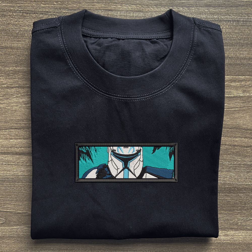 Captain Rex Art Embroidered Black T shirt (2)