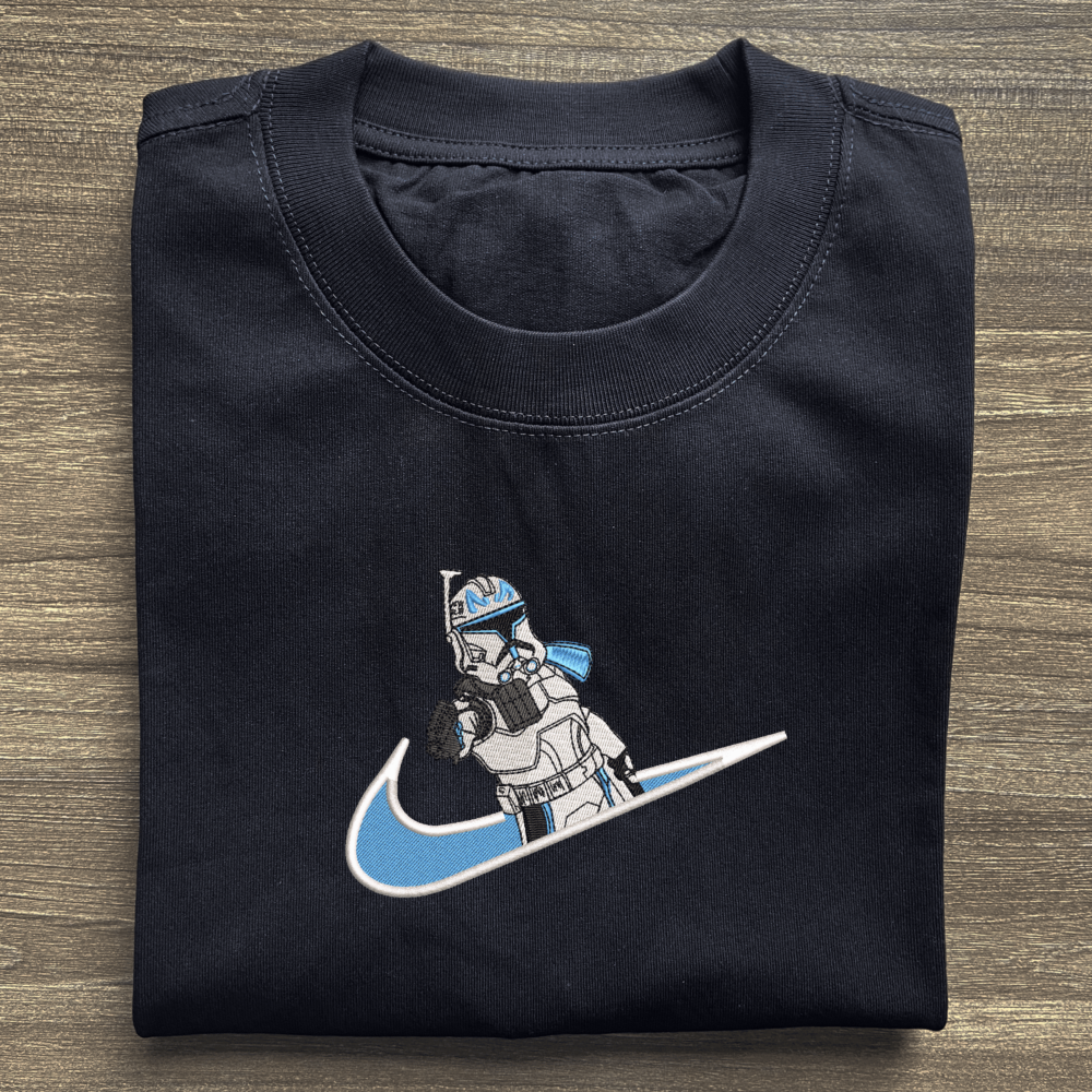 Captain Rex Embroiderd Black T shirt (2)