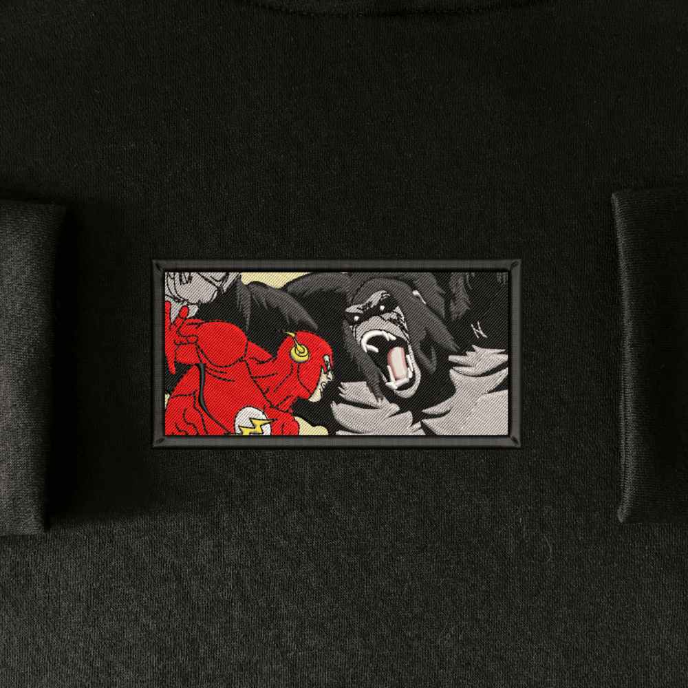 Flash vs Gorilla Embroiderd Hoodie Black (1)