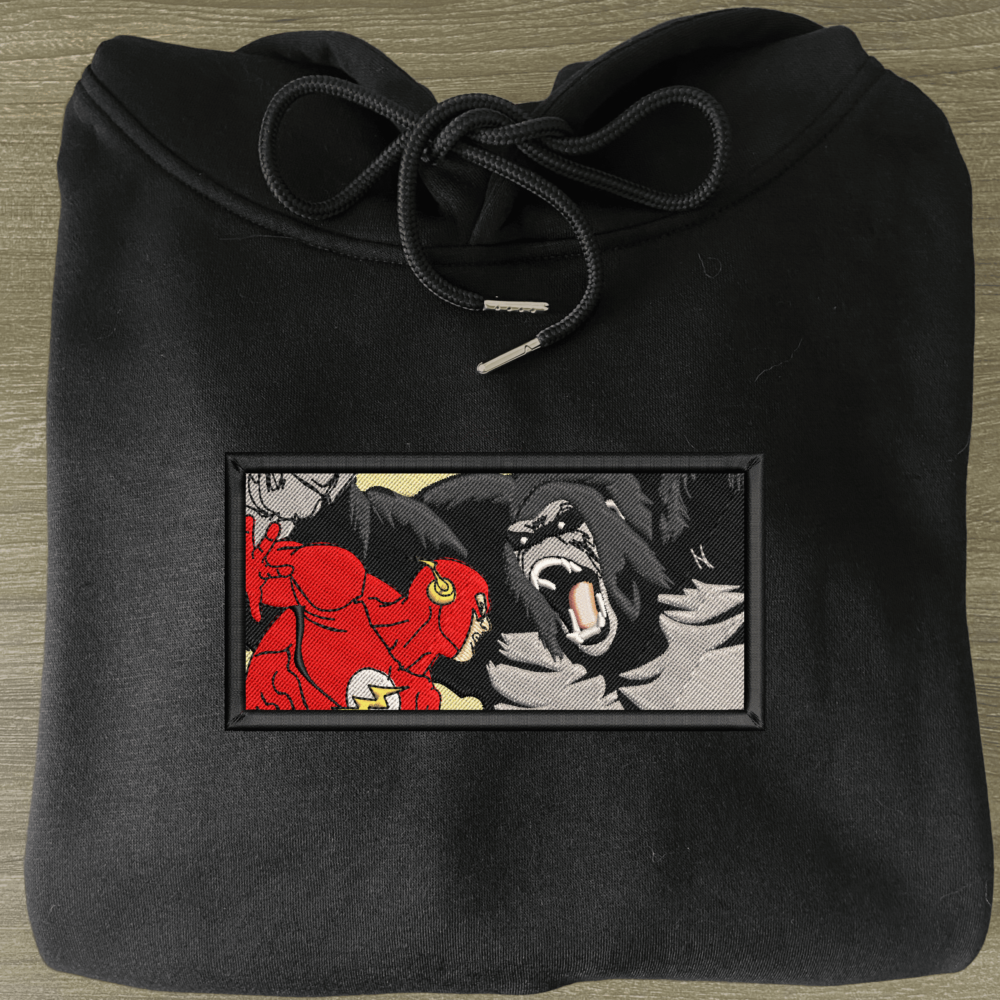 Flash vs Gorilla Embroiderd Hoodie Black (3)