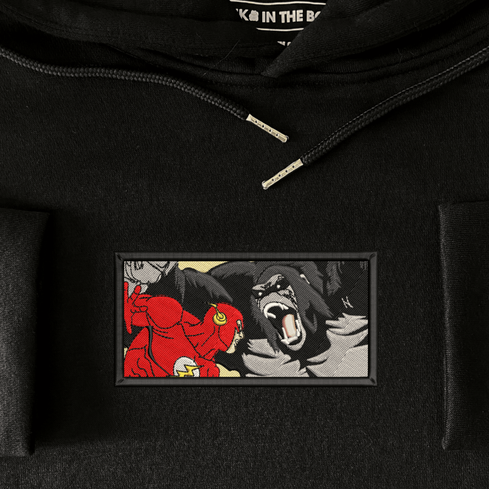 Flash vs Gorilla Embroiderd Hoodie Black (4)