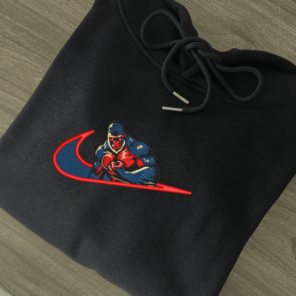 Grodd Navy Red Embroidered Hoodie Black (2)