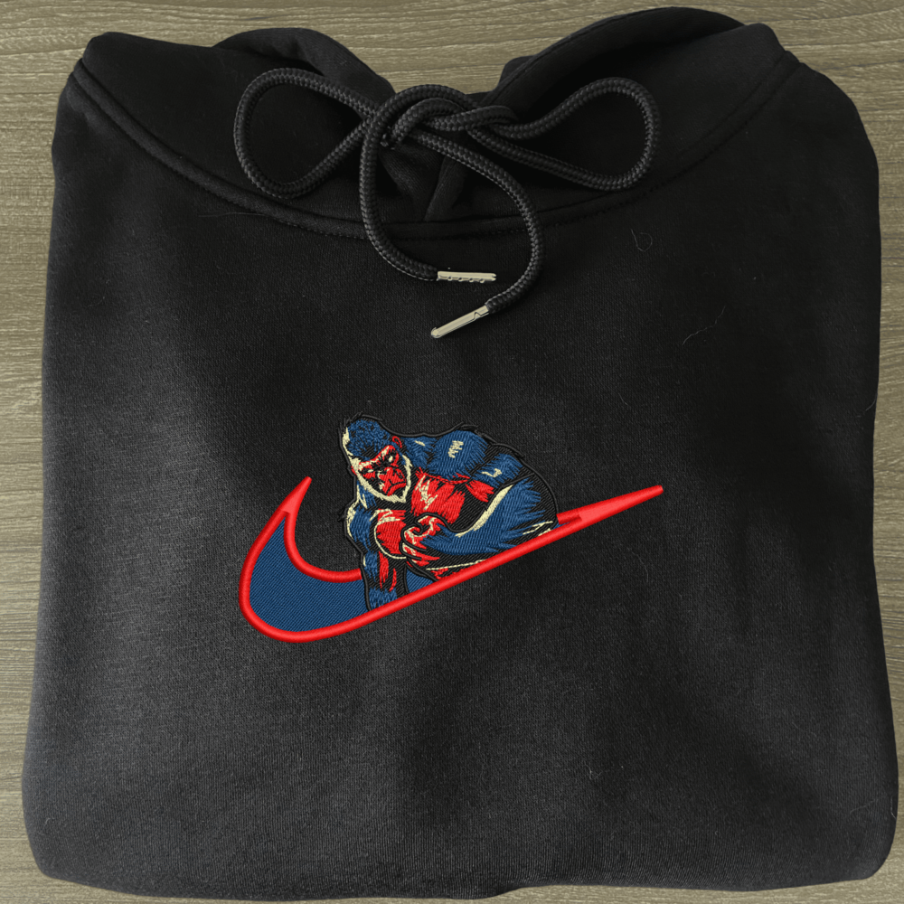 Grodd Navy Red Embroidered Hoodie Black (3)