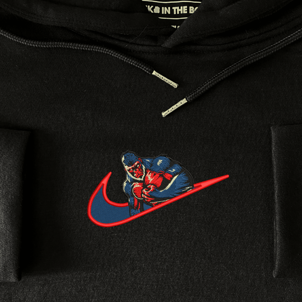 Grodd Navy Red Embroidered Hoodie Black (4)