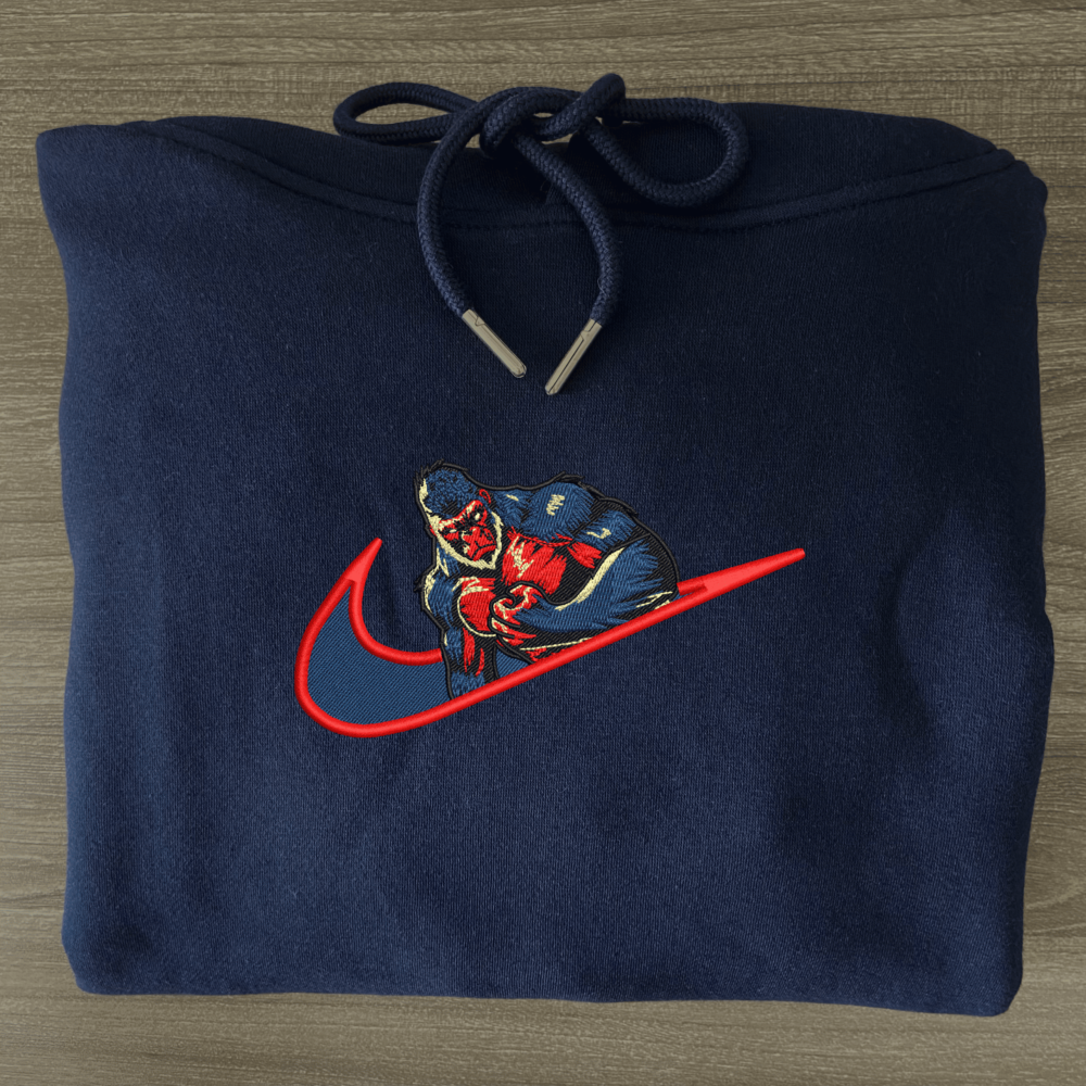 Grodd Navy Red Embroidered Hoodie Navy (3)