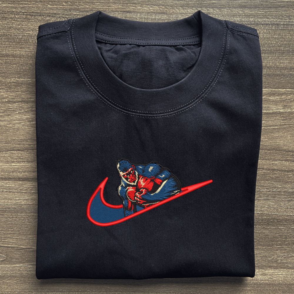 Grodd Navy Red Embroidered Black T shirt (2)