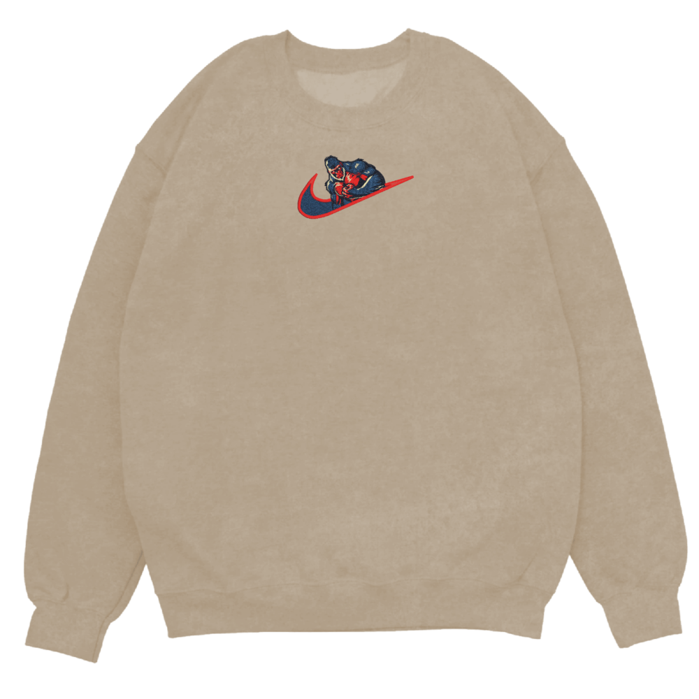 Grodd Navy Red Embroidered Sweatshirt Sand