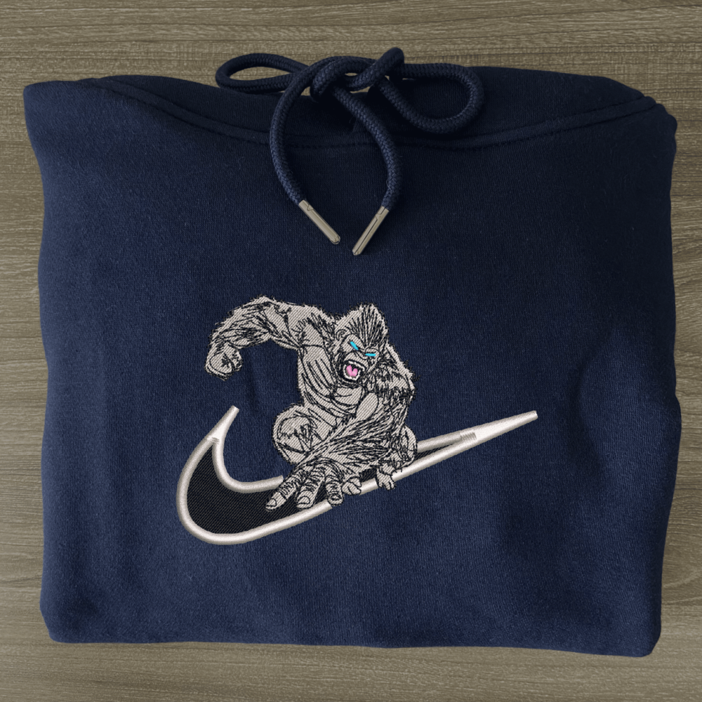 Telepathic Beast Embroidered Hoodie Navy (2)