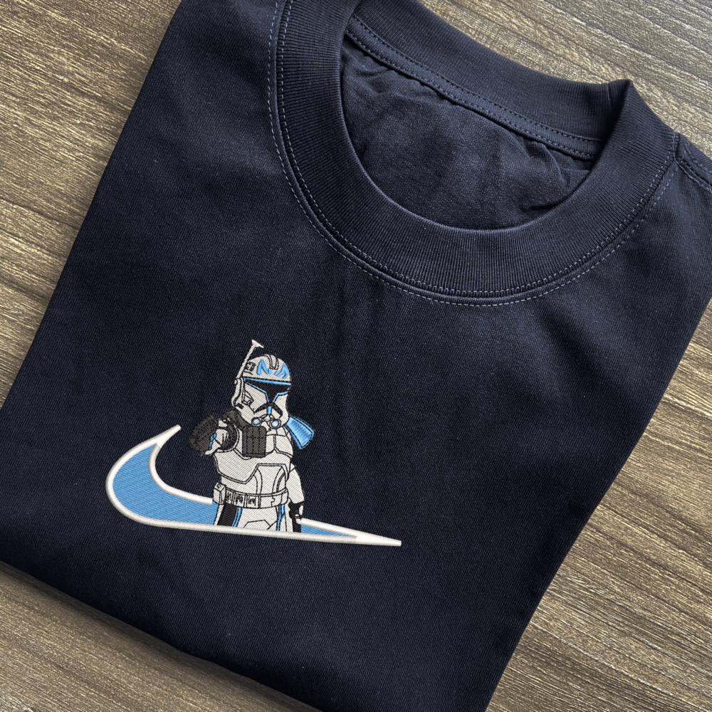 Captain Rex Embroiderd Black T shirt (1)