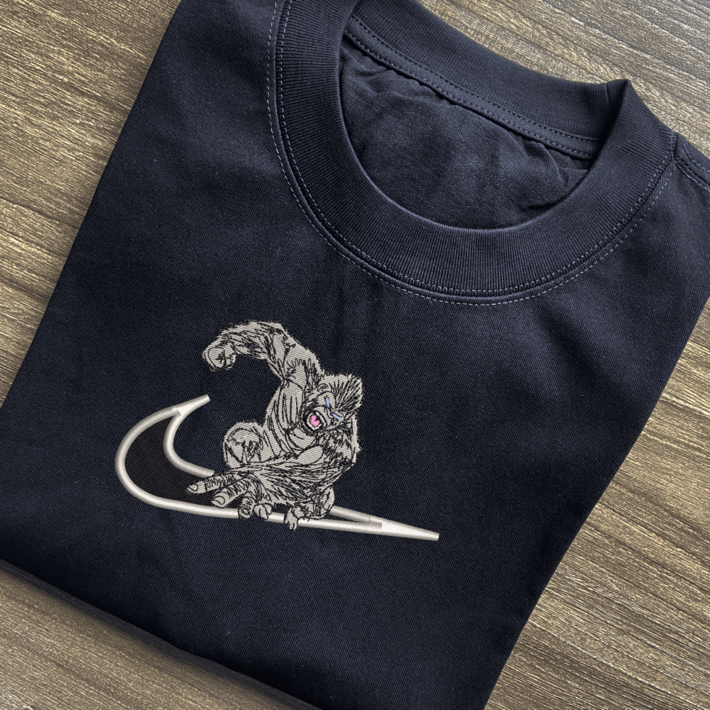 Telepathic Beast Embroidered Black T shirt (1)