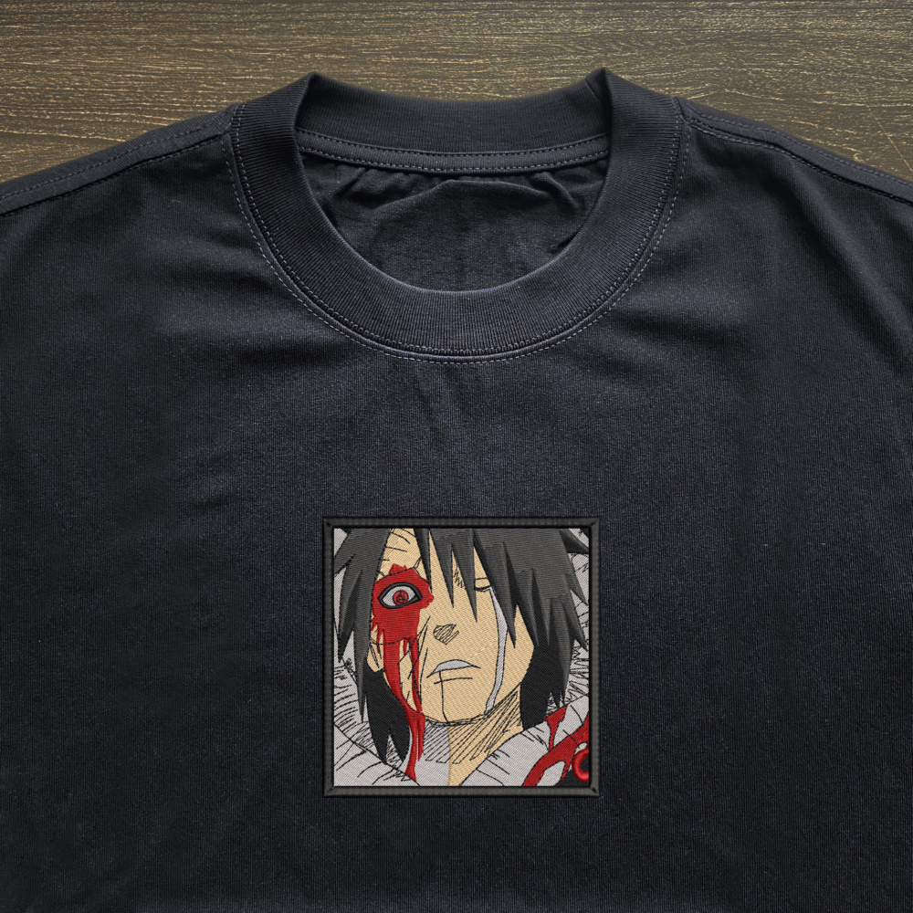 Obito's Rage Art Embroidered Black T shirt (3)