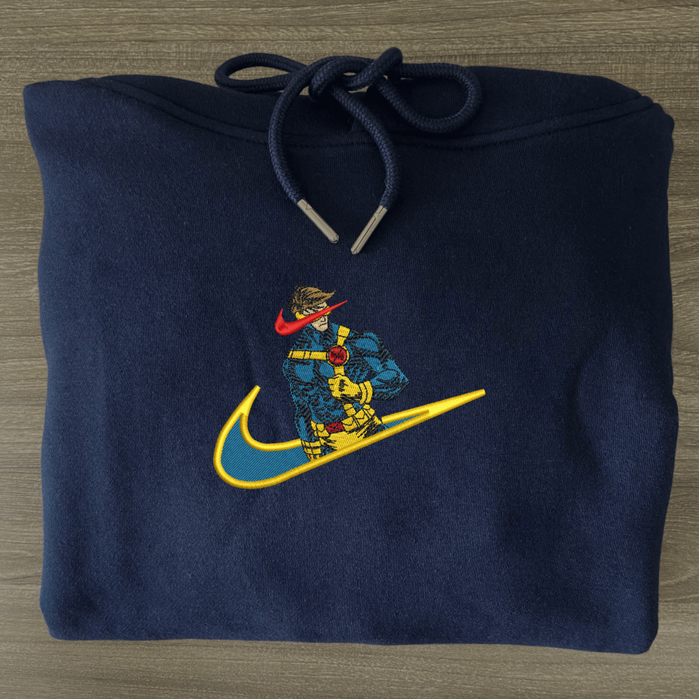 Cyclops Beam Embroidered Hoodie Navy (3)