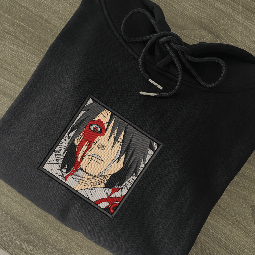 Obito's Rage Art Embroidered Hoodie Black (2)