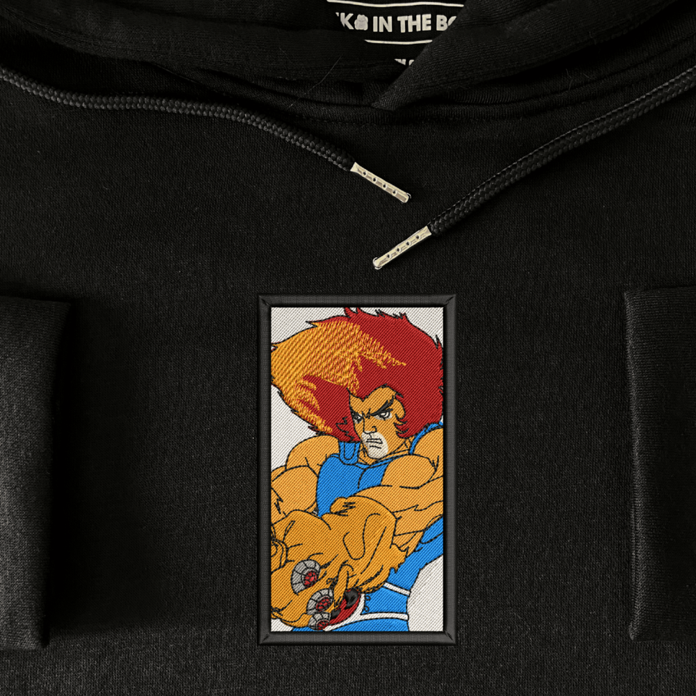 Thunder Warrior Embroidered Hoodie Black (4)