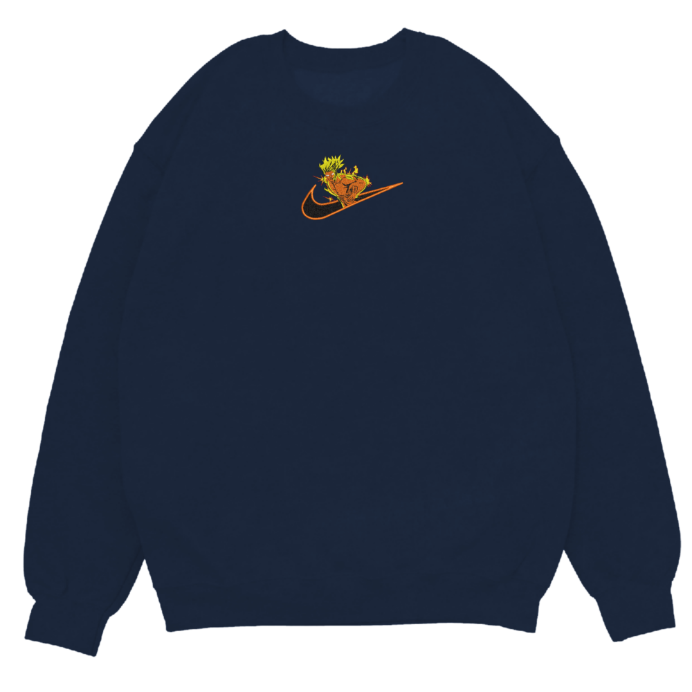 Flaming Hero Embroidered Sweatshirt Navy