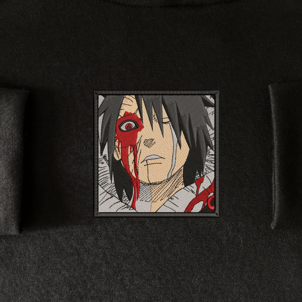 Obito's Rage Art Embroidered Hoodie Black (1)