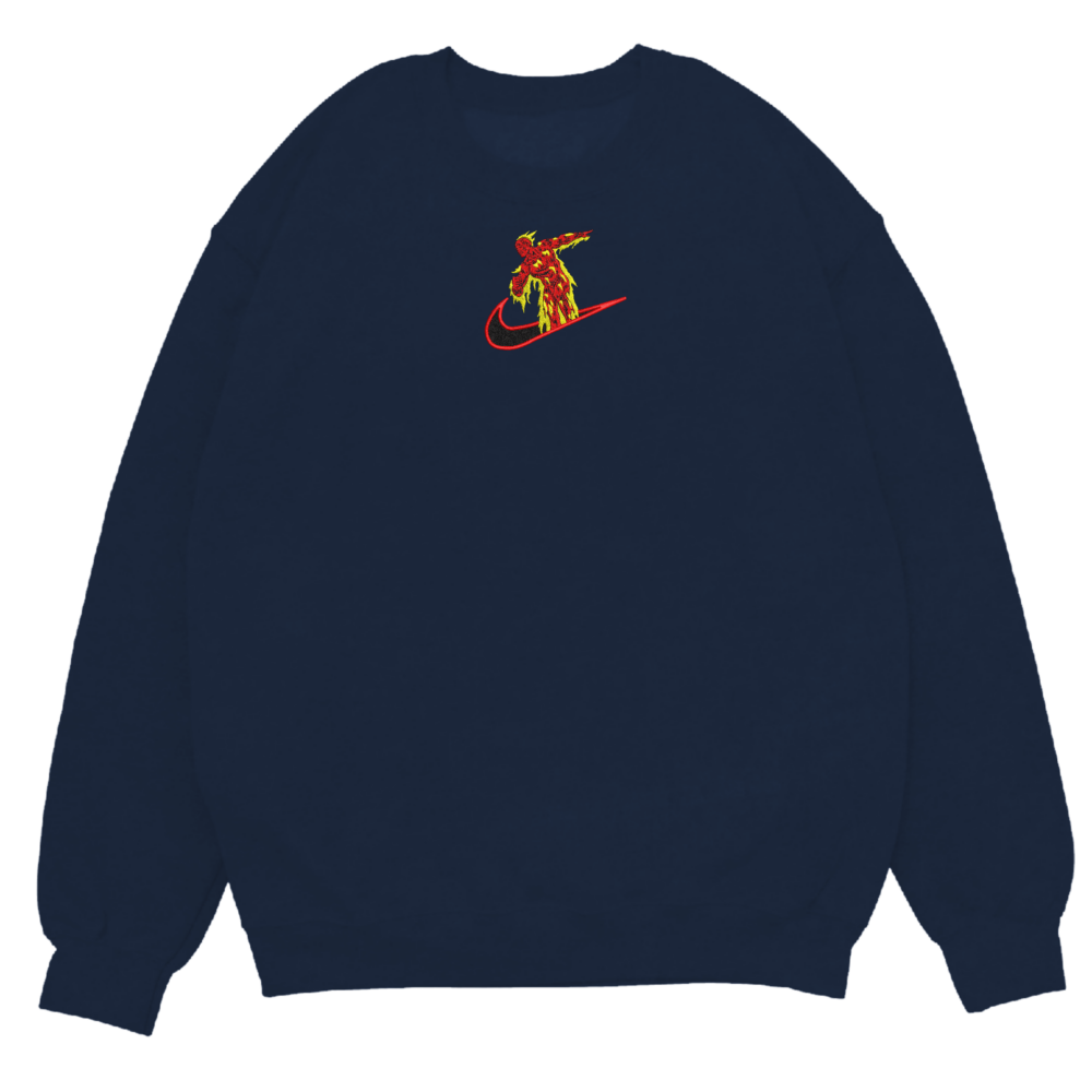 Human Torch Embroidered Sweatshirt Navy