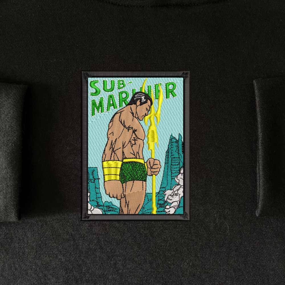 Sub Mariner Art Embroidered Hoodie Black (1)