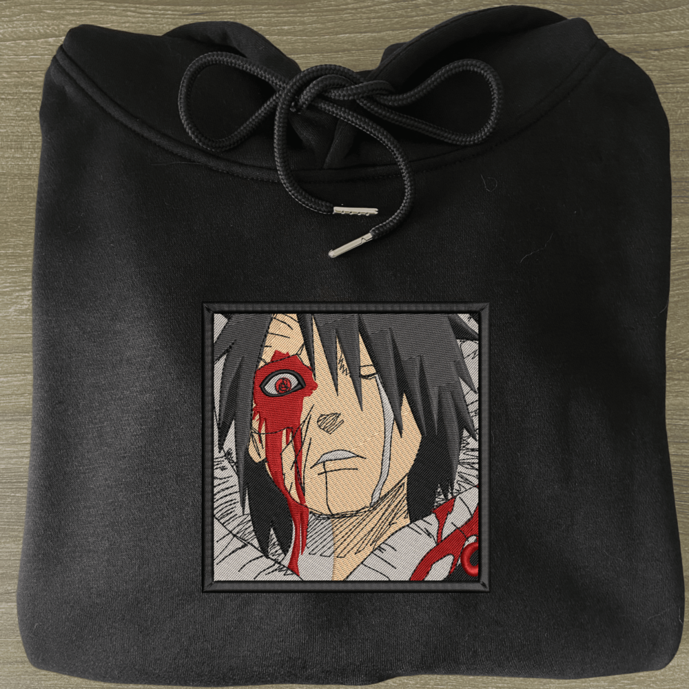 Obito's Rage Art Embroidered Hoodie Black (3)