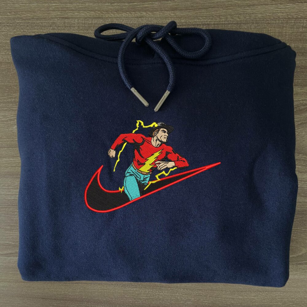 Golden Age The Flash Embroidered Hoodie Navy (3)