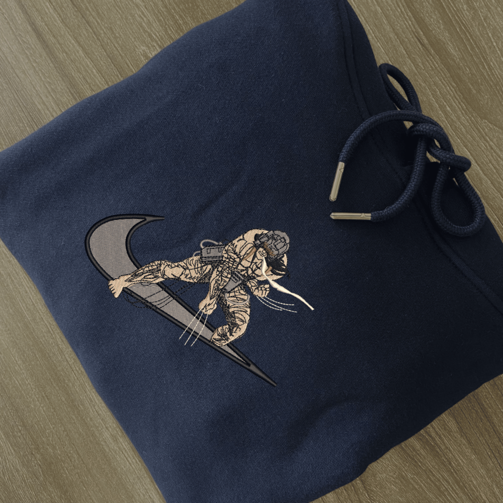 Adamantium Berserker Embroidered Hoodie Navy (2)