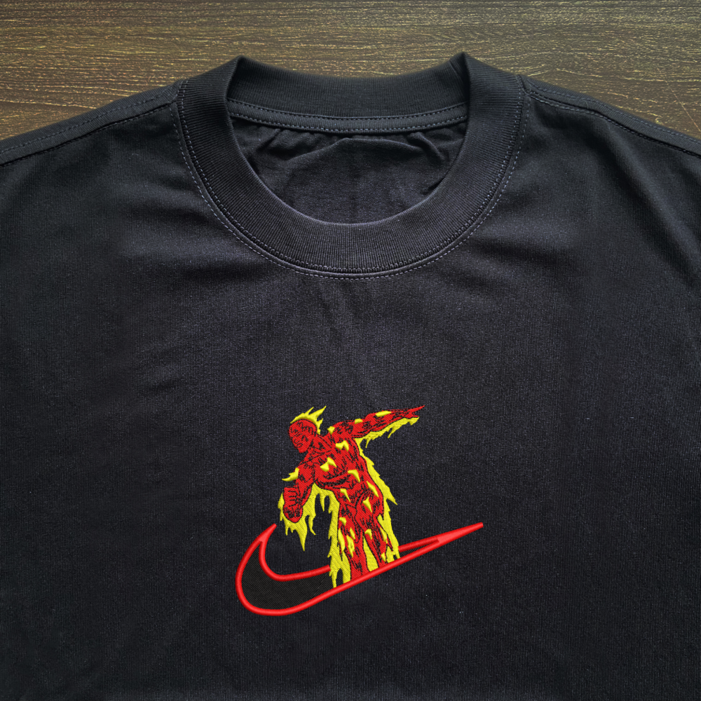 Human Torch Embroidered T shirt (3)