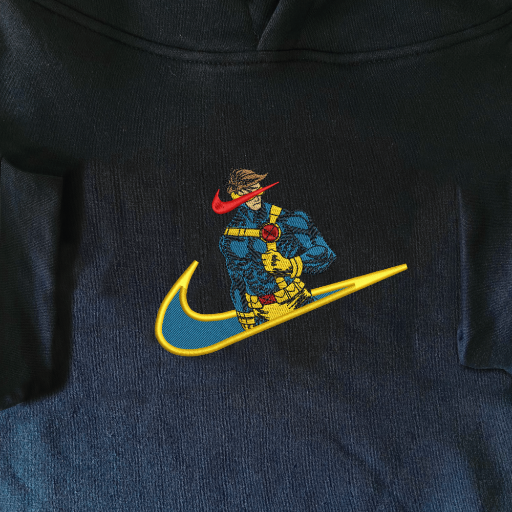 Cyclops Beam Embroidered Hoodie Navy (1)