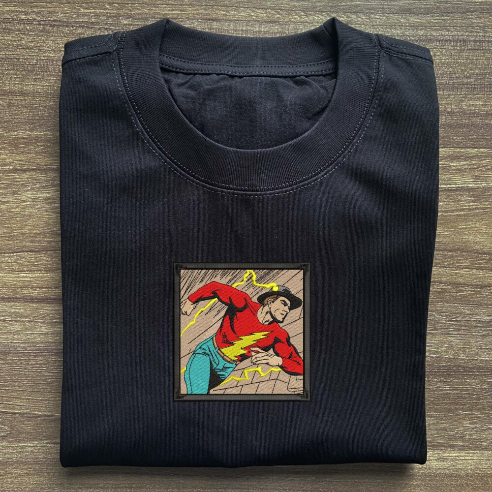 Golden Age The Flash Art Embroidered T shirt (2)