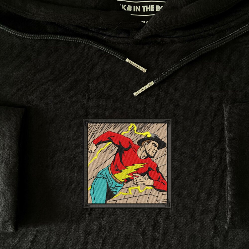 Golden Age The Flash Art Embroidered Hoodie Black (4)