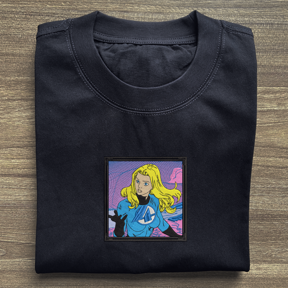 Invisible Woman Art Embroidered T shirt (2)