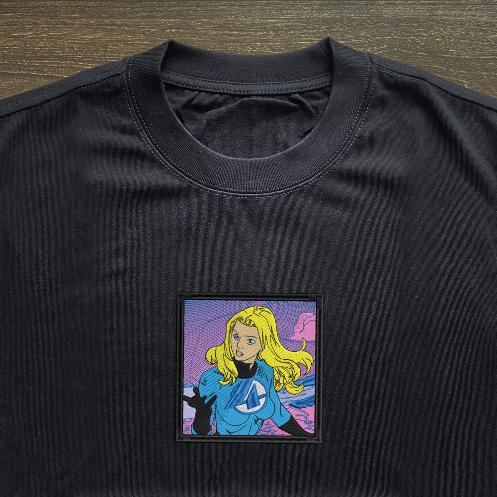 Invisible Woman Art Embroidered T shirt (3)