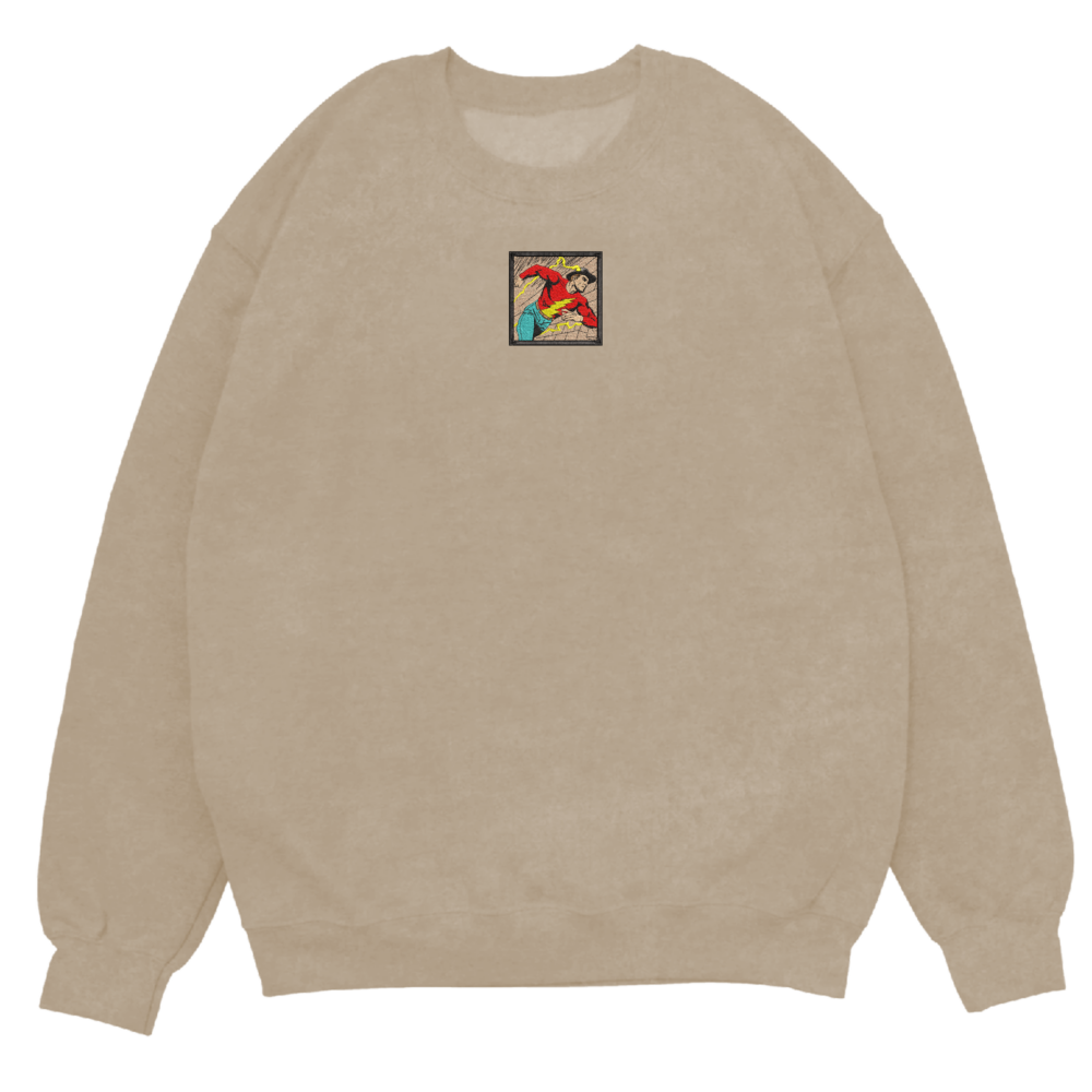 Golden Age The Flash Art Embroidered Sweatshirt Sand