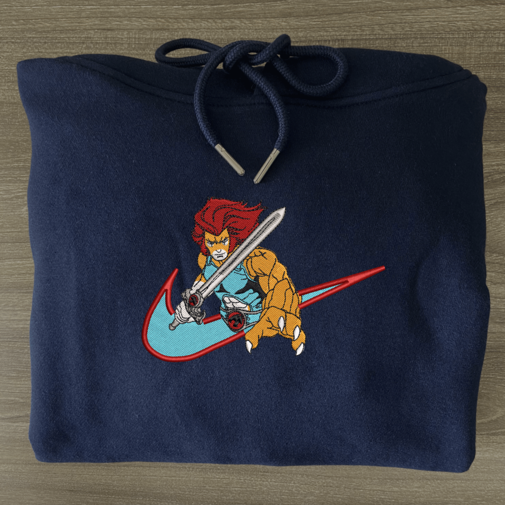 Fierce Warrior Embroidered Hoodie Navy (3)