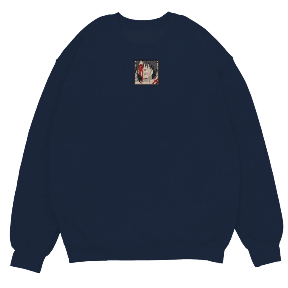 Obito's Rage Art Embroidered Sweatshirt Navy