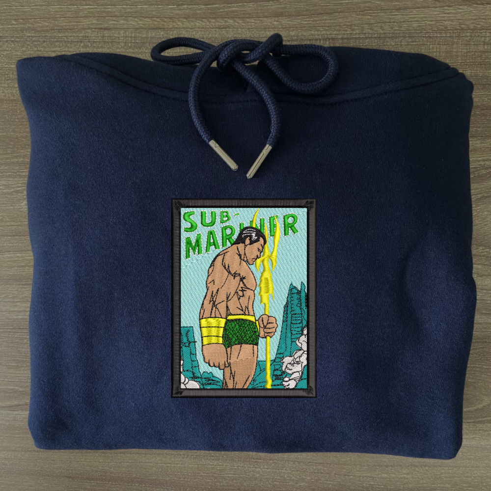 Sub Mariner Art Embroidered Hoodie Navy (3)