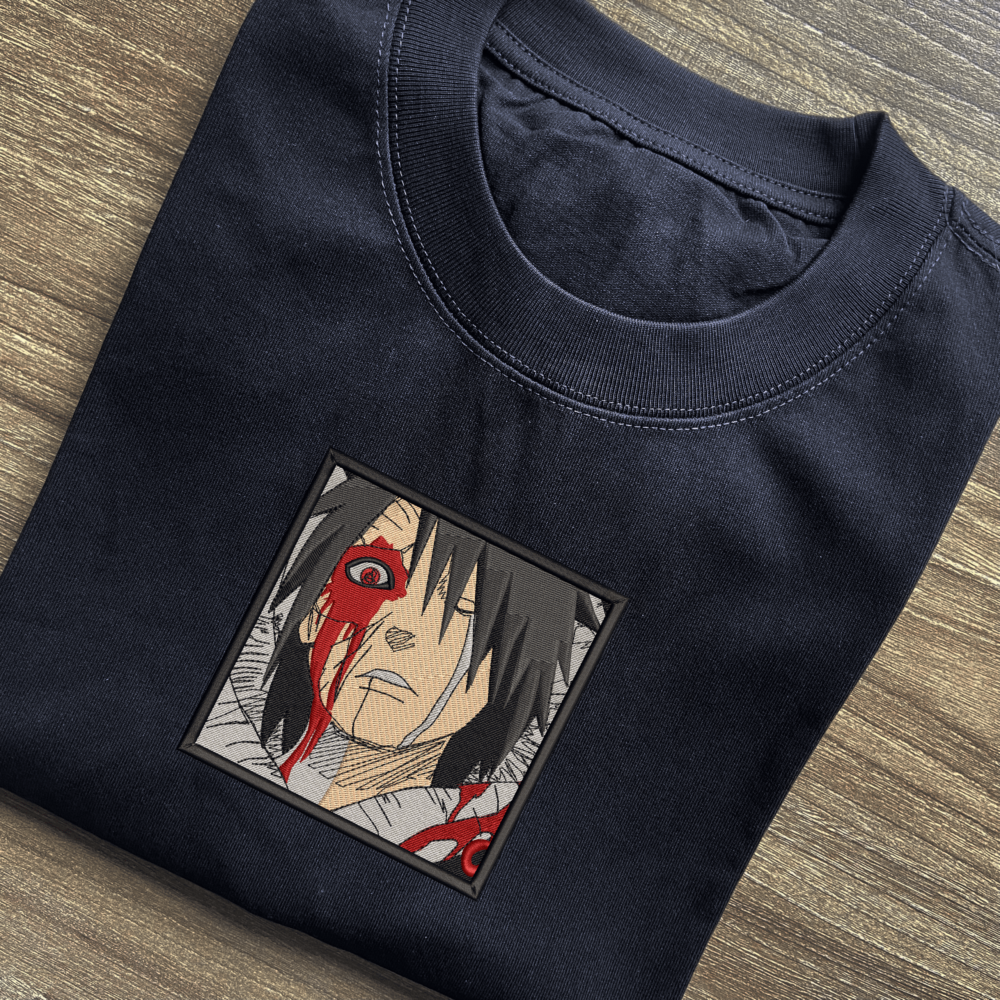 Obito's Rage Art Embroidered Black T shirt (1)