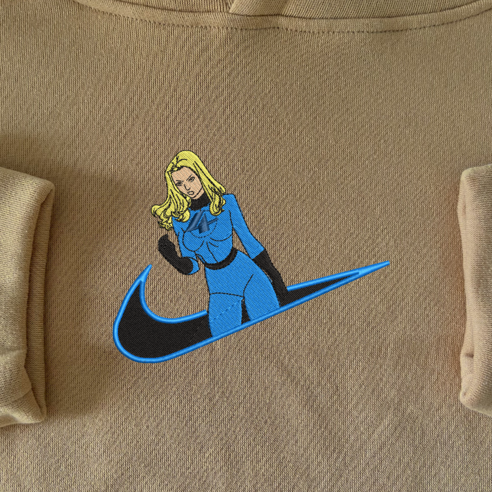 Invisible Woman Embroidered Hoodie Sand (1)