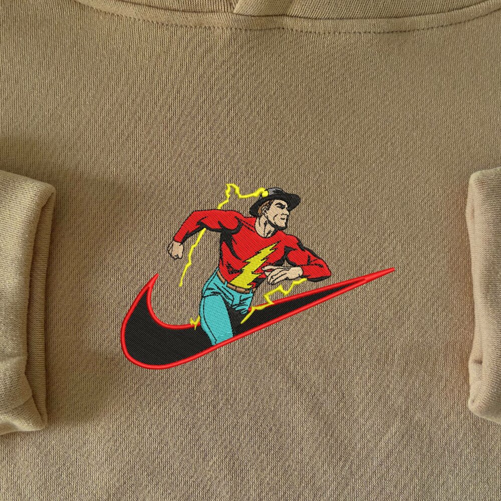 Golden Age The Flash Embroidered Hoodie Sand (1)